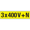 Piktogramm "Warnung vor gefährlicher elektrischer Spannung" rechteckig, verschiedene Maße x-3x400v+n-a